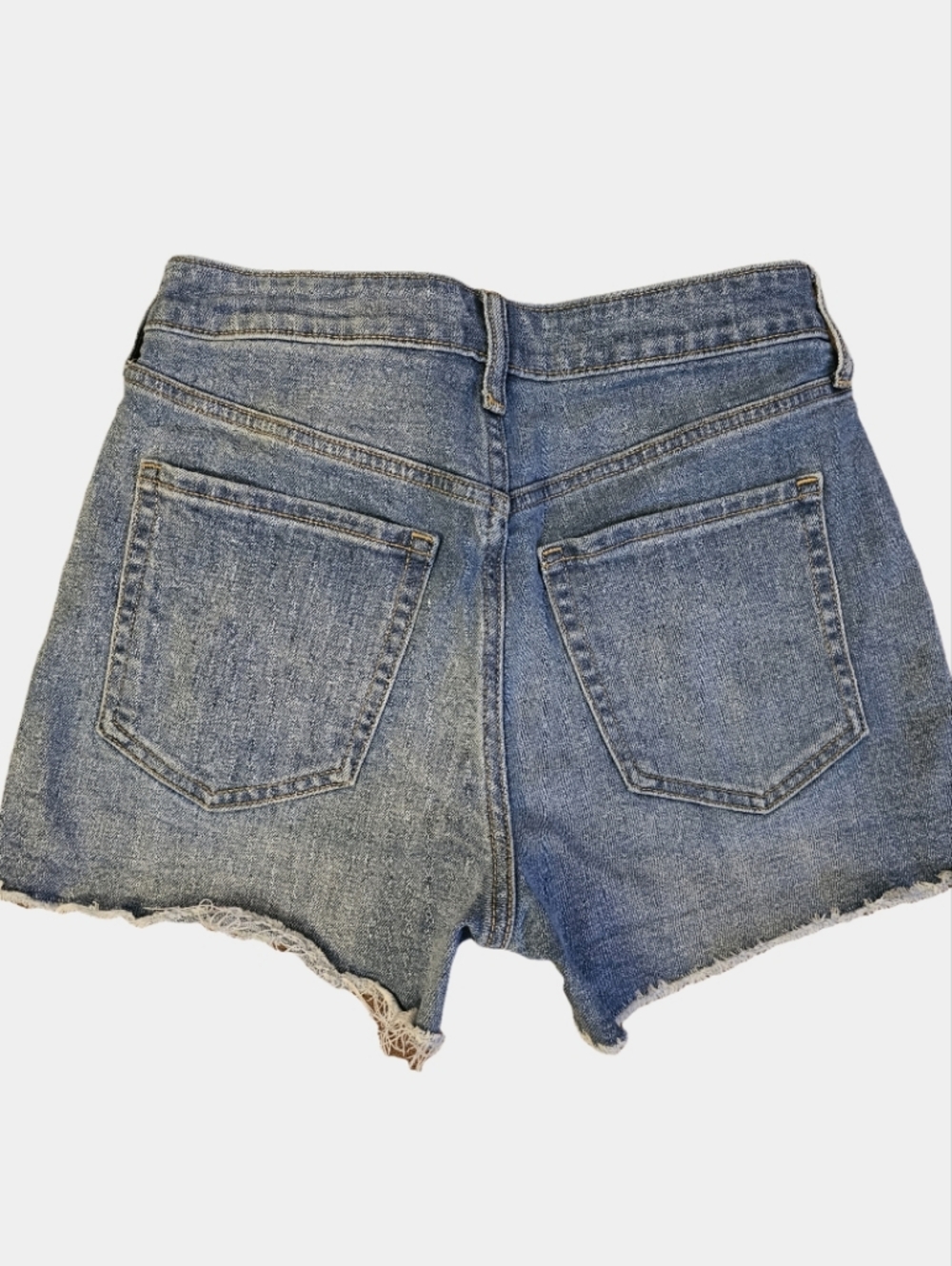 Old Navy OG High-Rise Straight Light Wash Cutoff Denim Shorts Size 6 - Picture 2 of 10